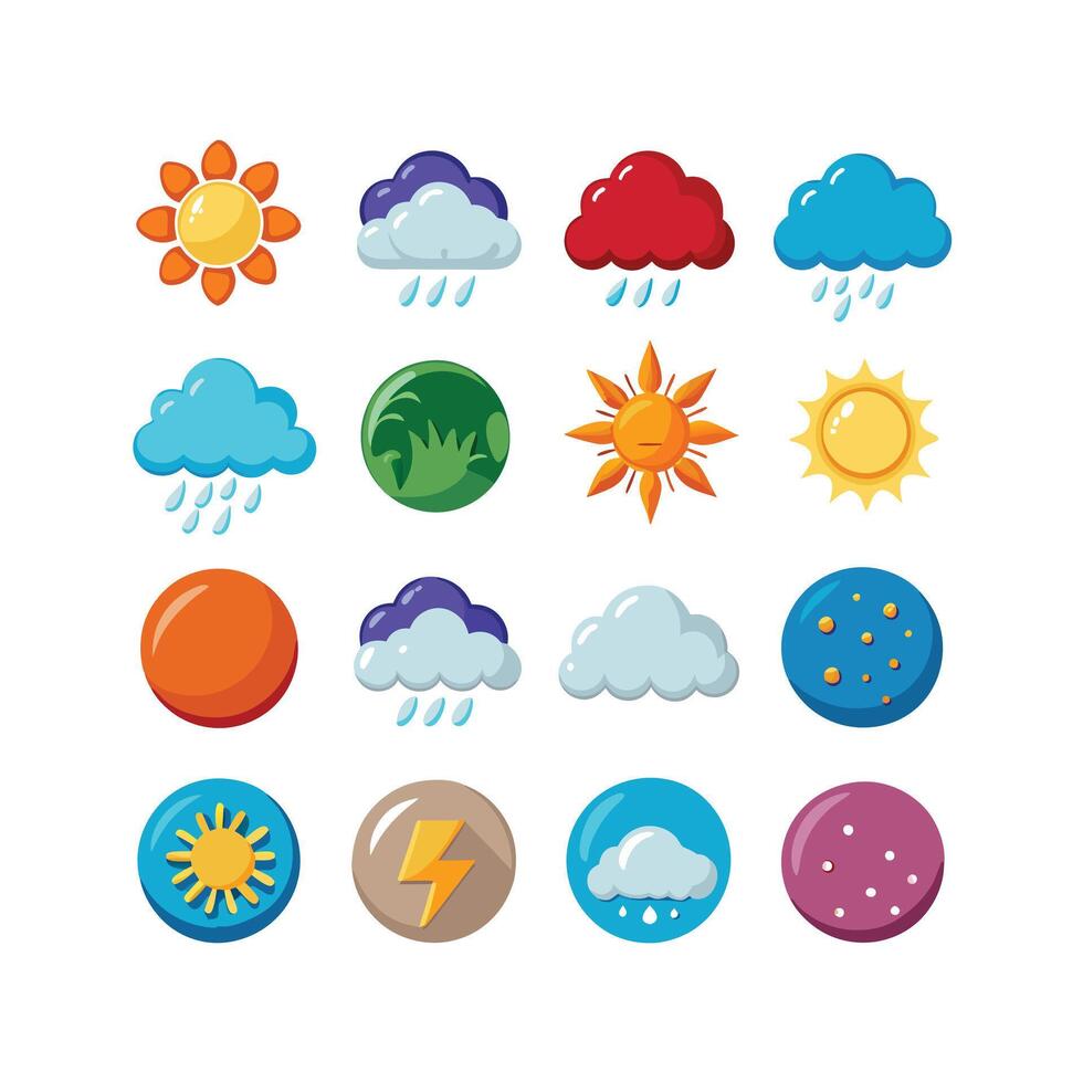 Weather Icon Set Collection for Websites and Mobile Applications vector
