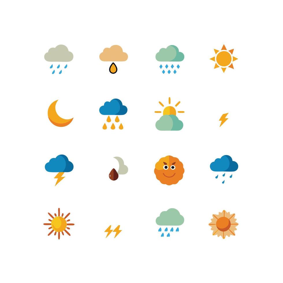 Weather Icon Set Collection for Websites and Mobile Applications vector