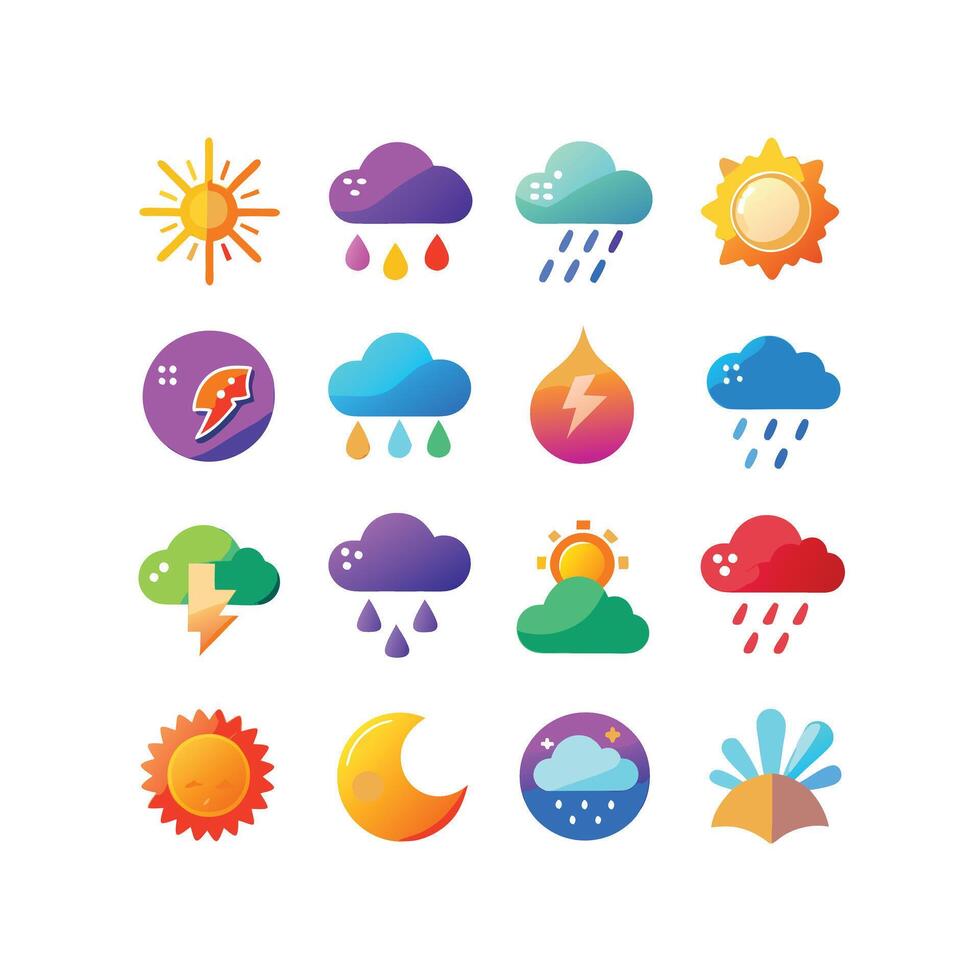 Weather Icon Set Collection for Websites and Mobile Applications vector