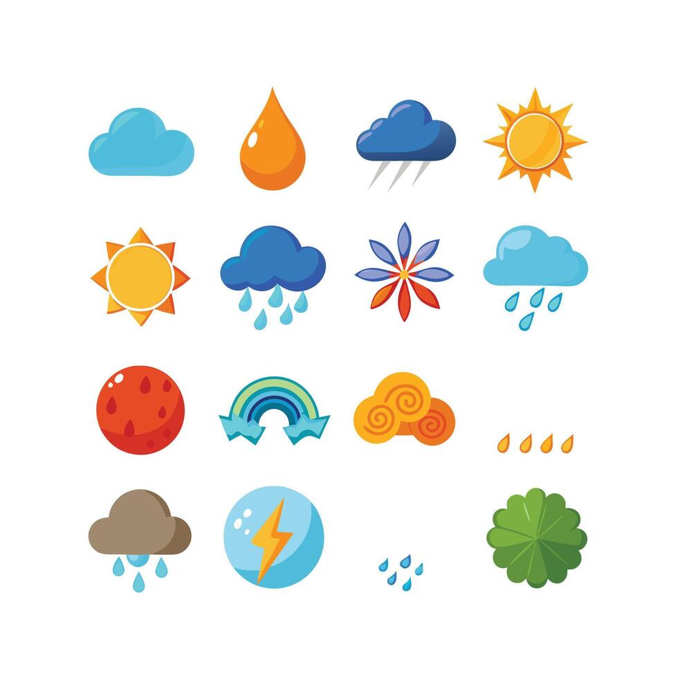 Weather Icon Set Collection for Websites and Mobile Applications vector