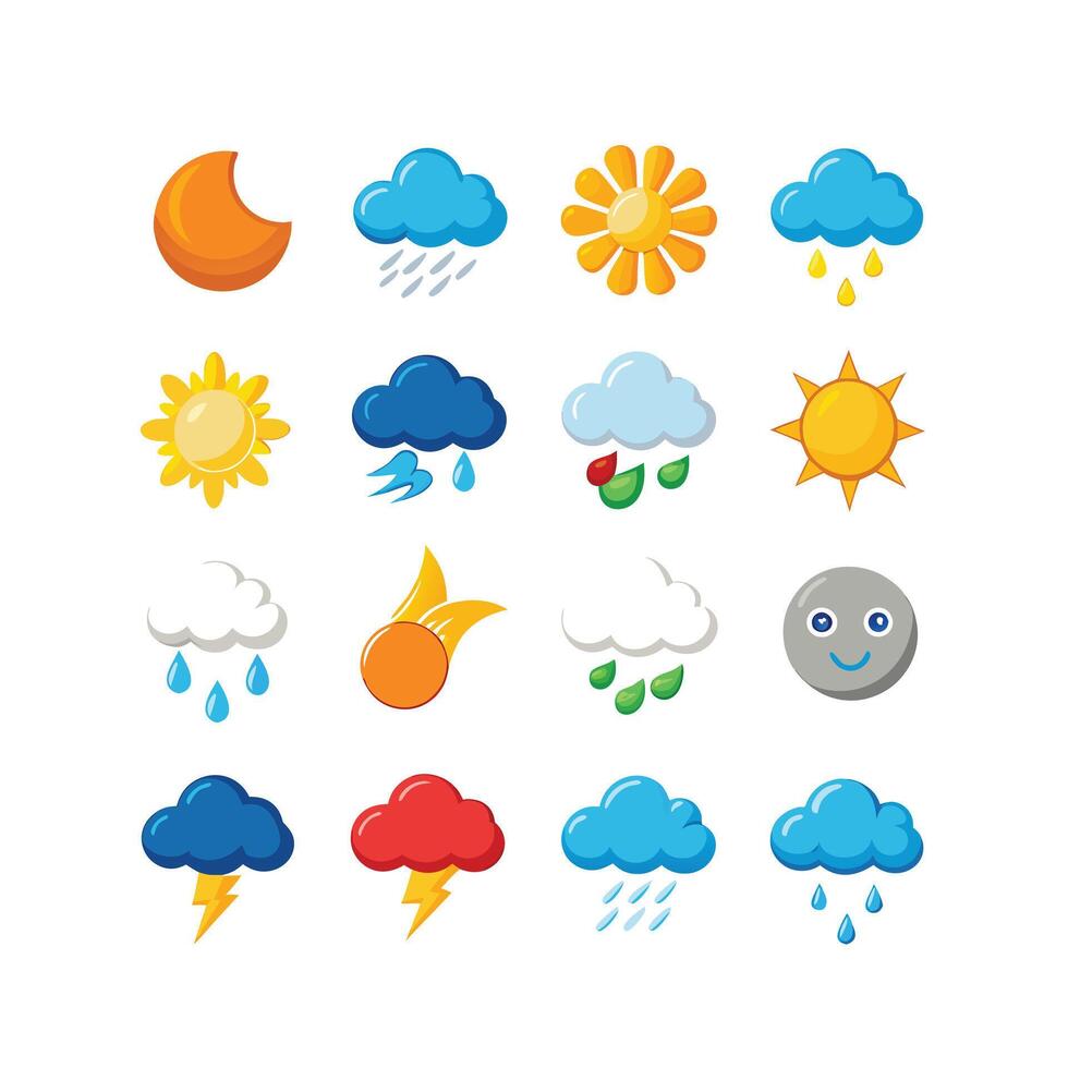 Weather Icon Set Collection for Websites and Mobile Applications vector