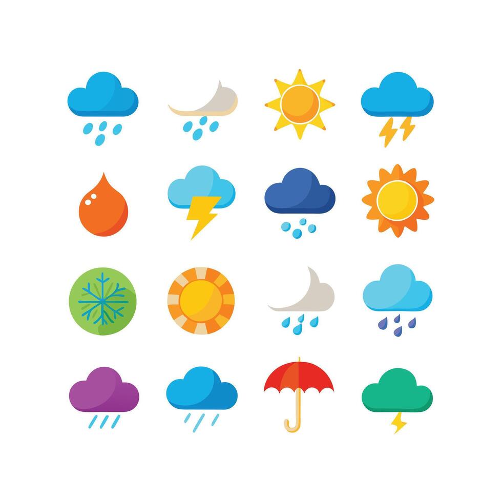 Weather Icon Set Collection for Websites and Mobile Applications vector
