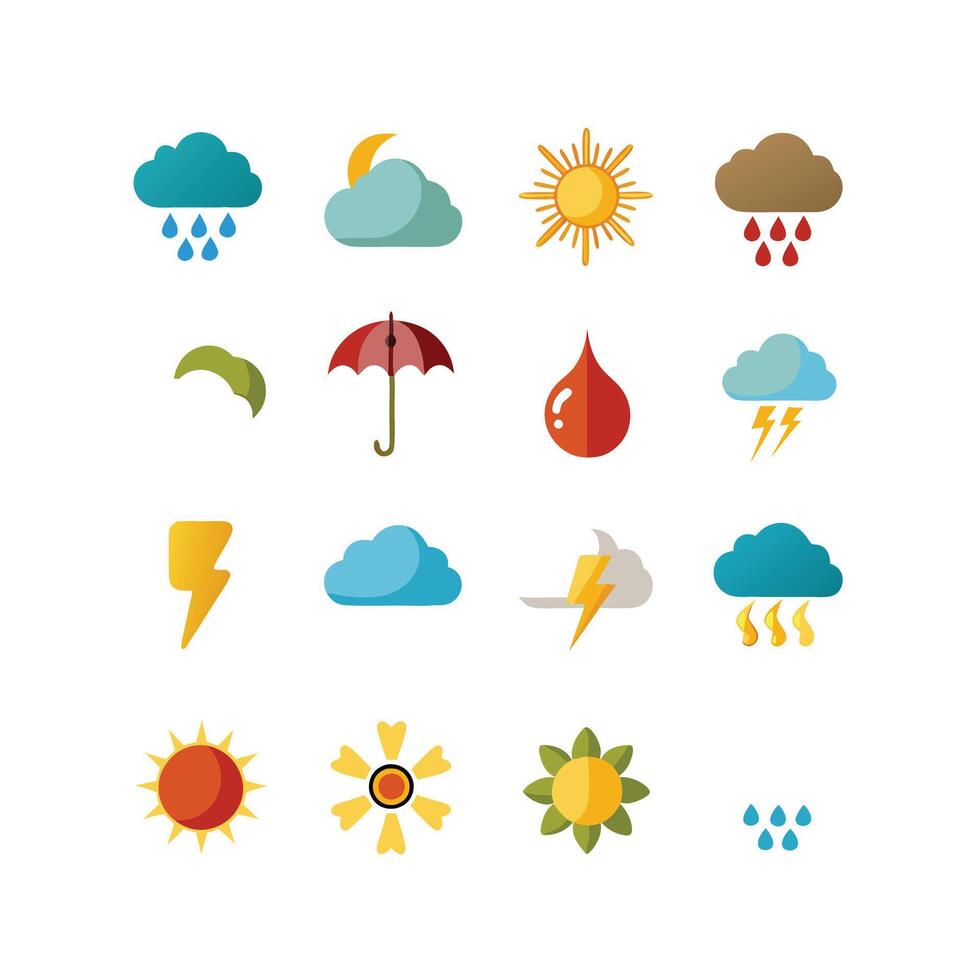Weather Icon Set Collection for Websites and Mobile Applications vector
