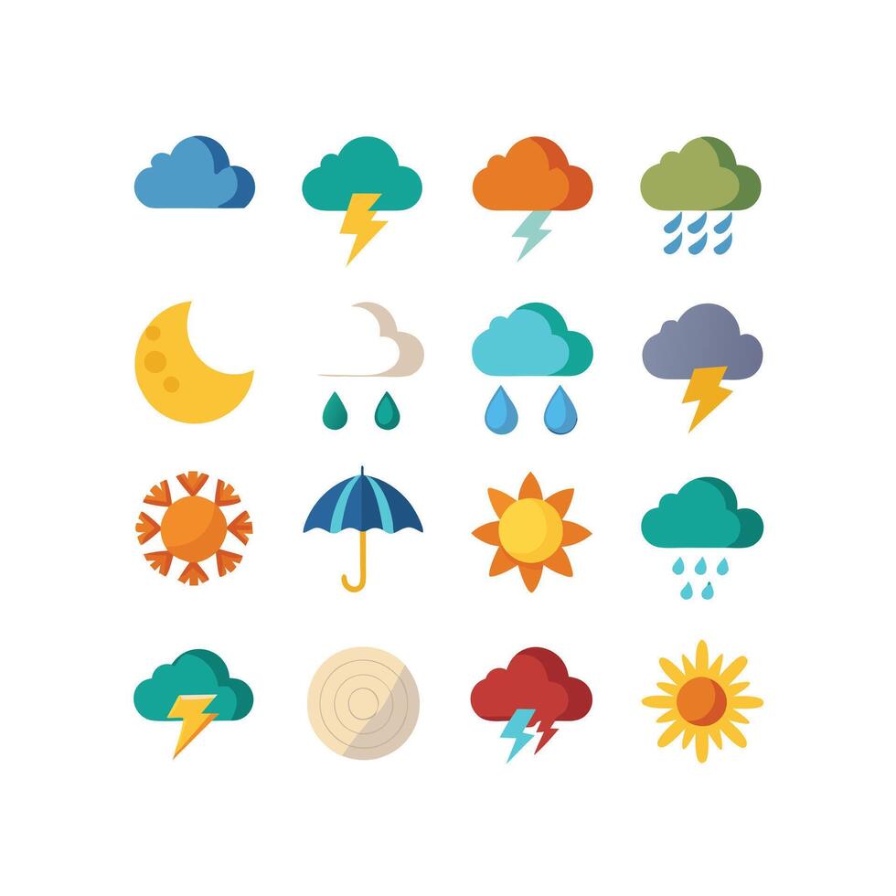 Weather Icon Set Collection for Websites and Mobile Applications vector
