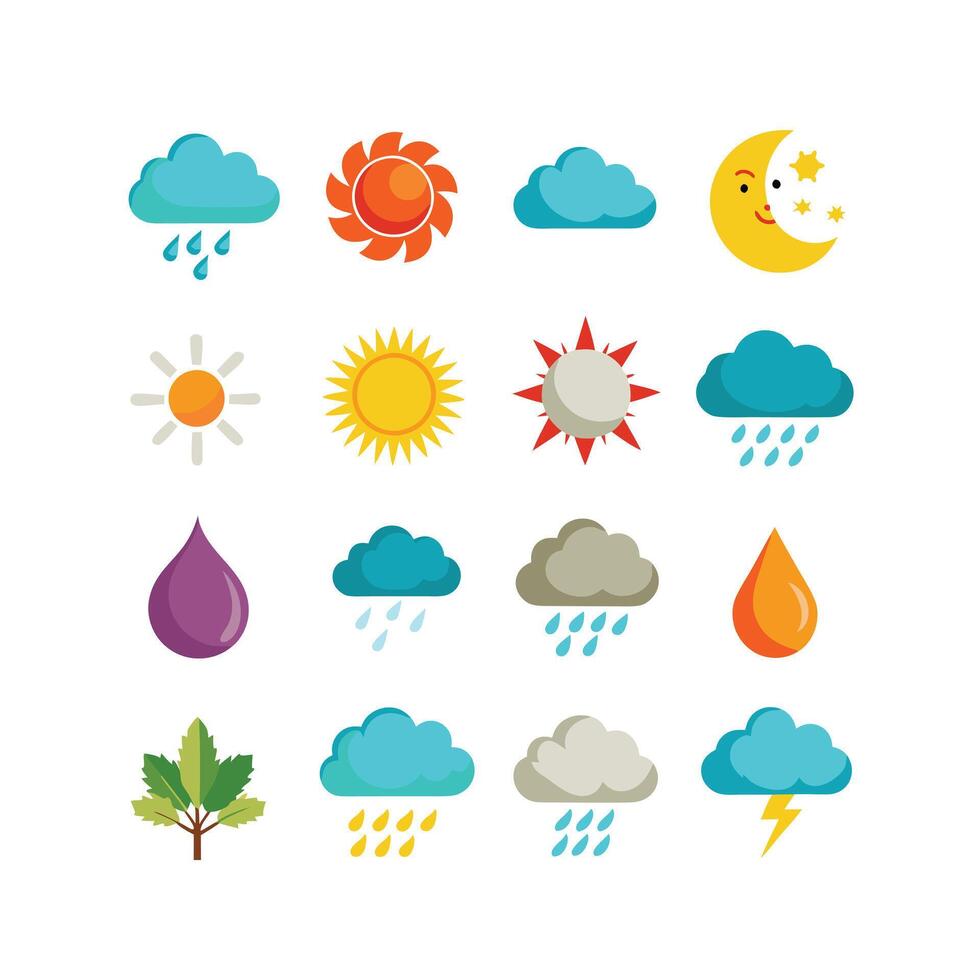 Weather Icon Set Collection for Websites and Mobile Applications vector