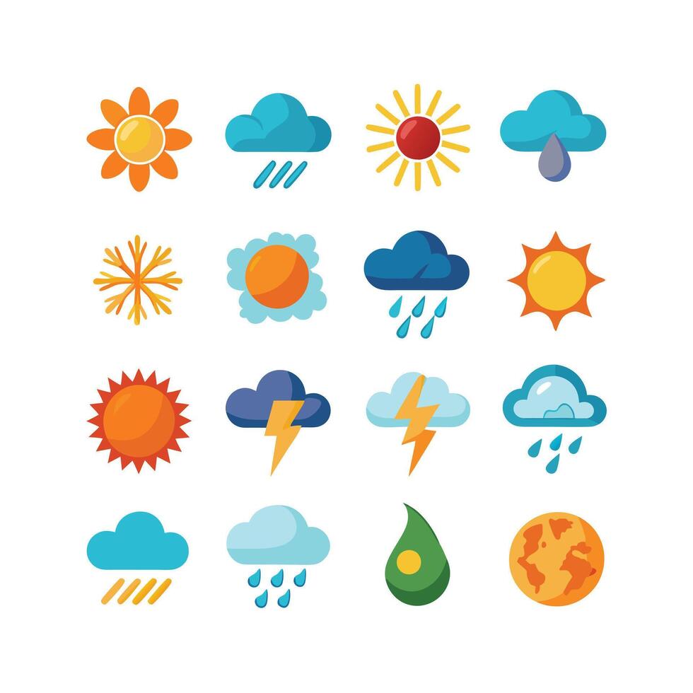Weather Icon Set Collection for Websites and Mobile Applications vector