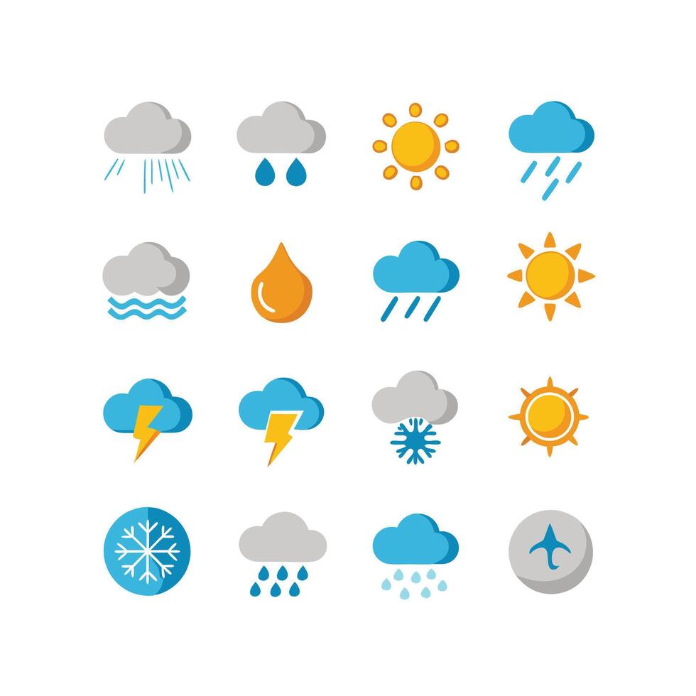 Weather Icon Set Collection for Websites and Mobile Applications vector