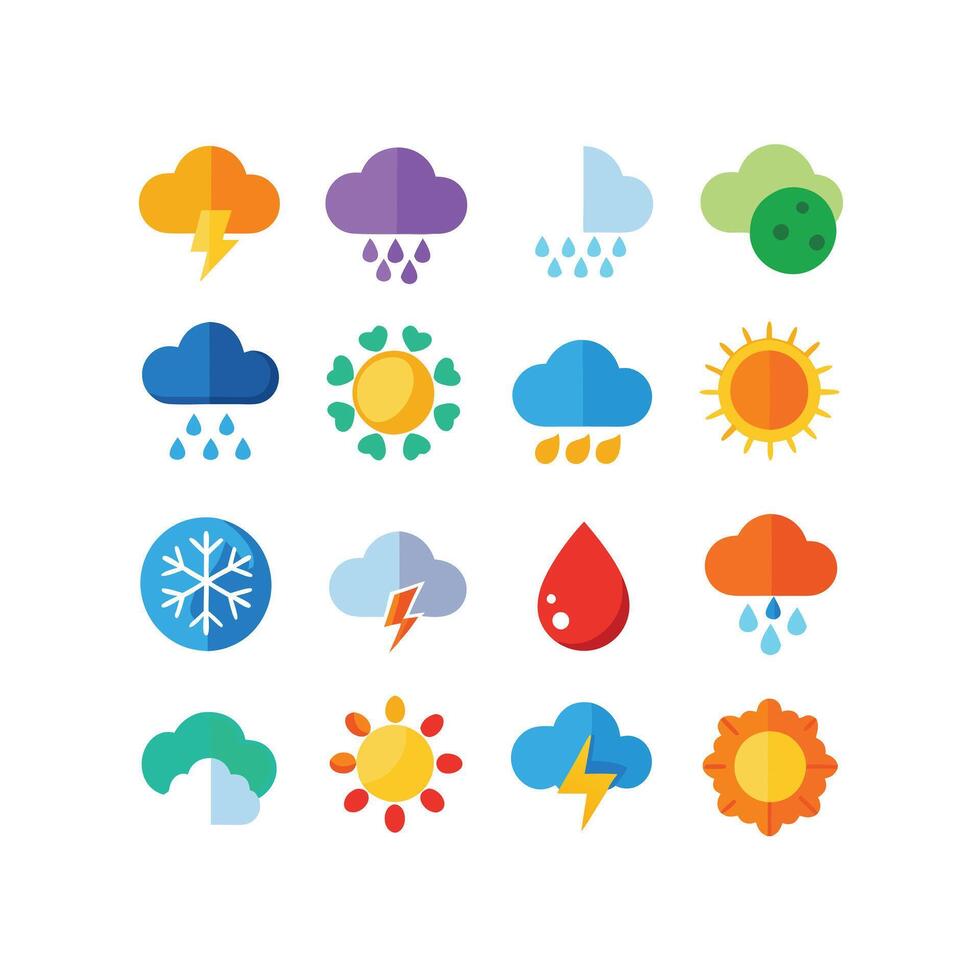 Weather Icon Set Collection for Websites and Mobile Applications vector