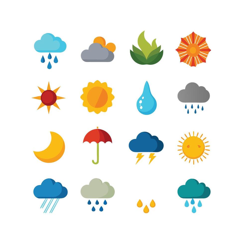 Weather Icon Set Collection for Websites and Mobile Applications vector
