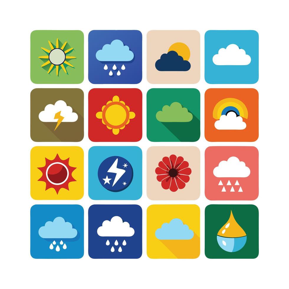 Weather Icon Set Collection for Websites and Mobile Applications vector