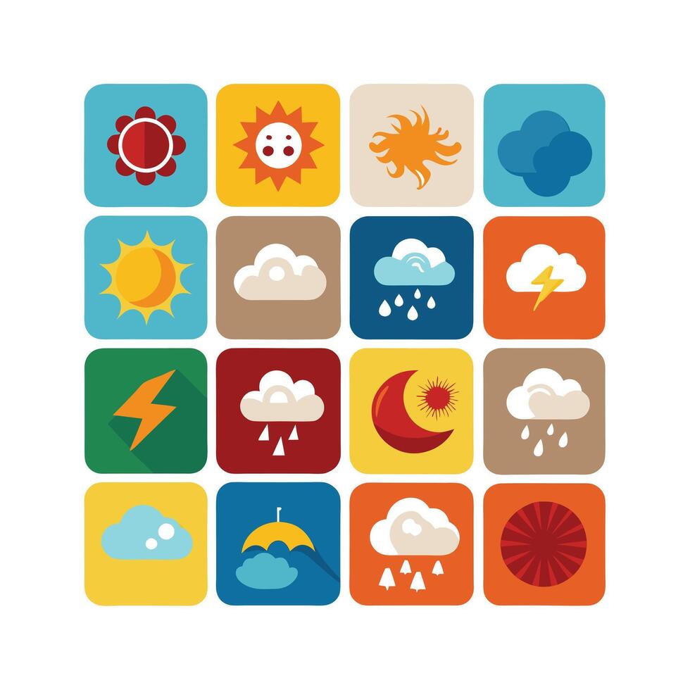 Weather Icon Set Collection for Websites and Mobile Applications vector