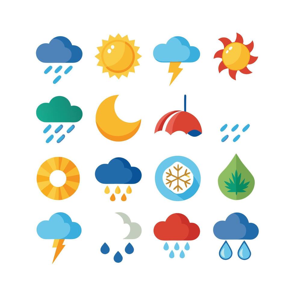 Weather Icon Set Collection for Websites and Mobile Applications vector