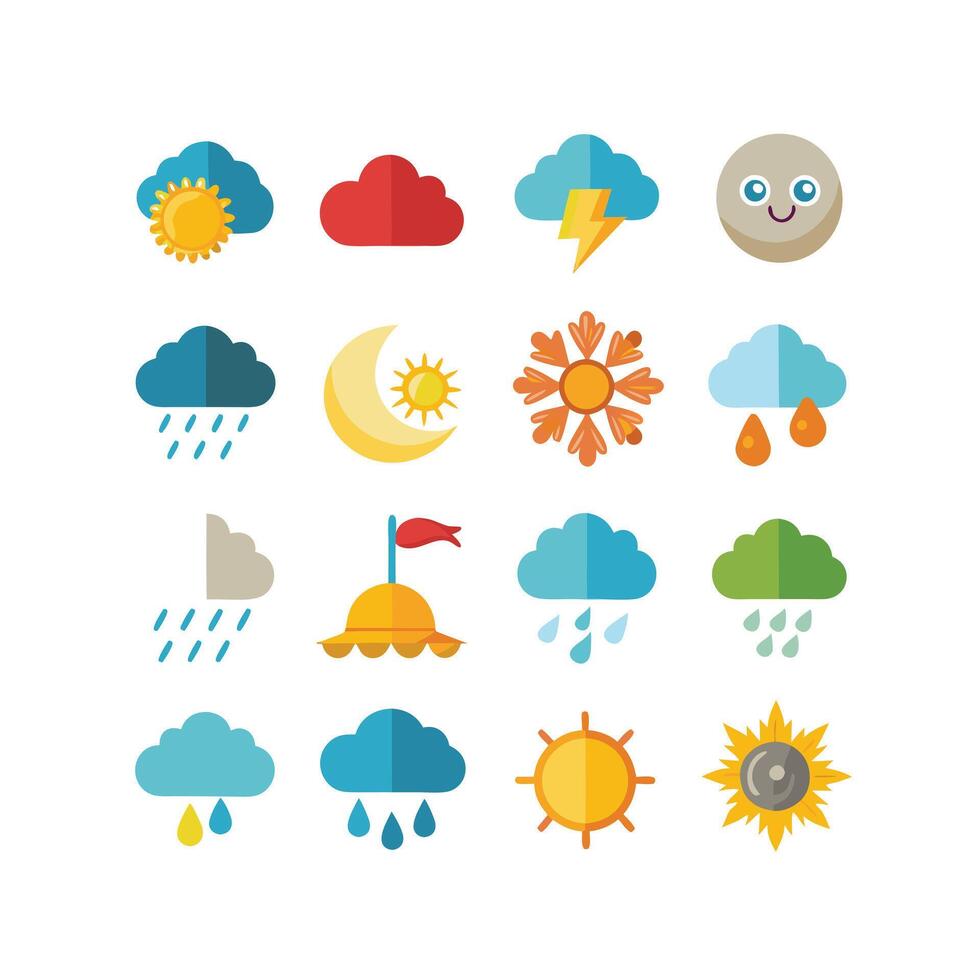 Weather Icon Set Collection for Websites and Mobile Applications vector