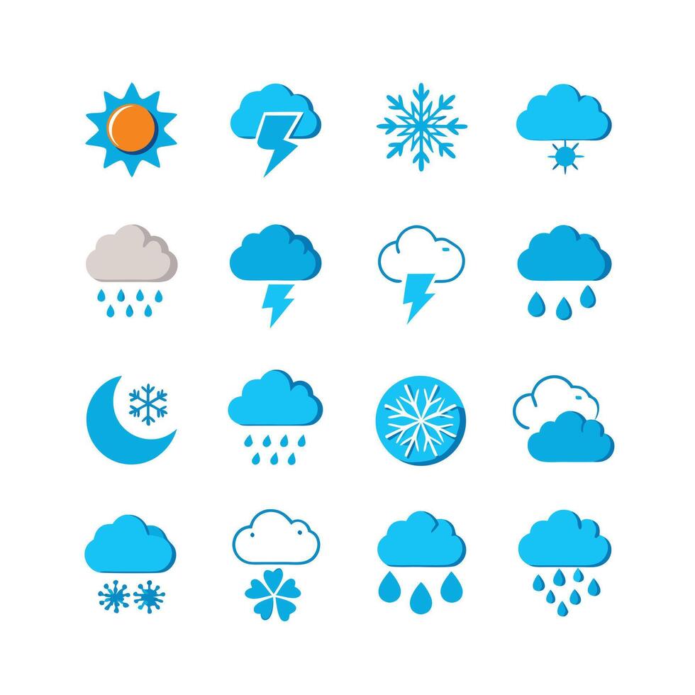 Weather Icon Set Collection for Websites and Mobile Applications vector