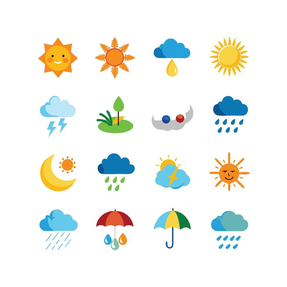 Weather Icon Set Collection for Websites and Mobile Applications vector