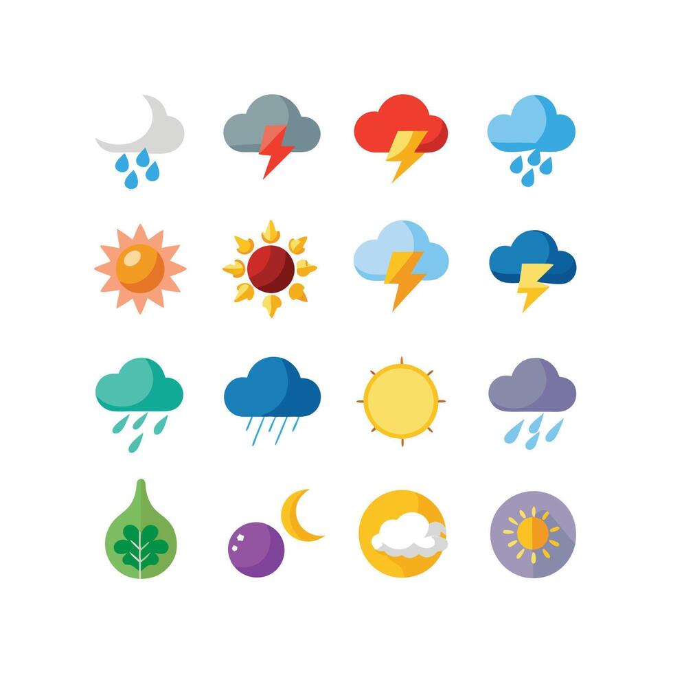 Weather Icon Set Collection for Websites and Mobile Applications vector