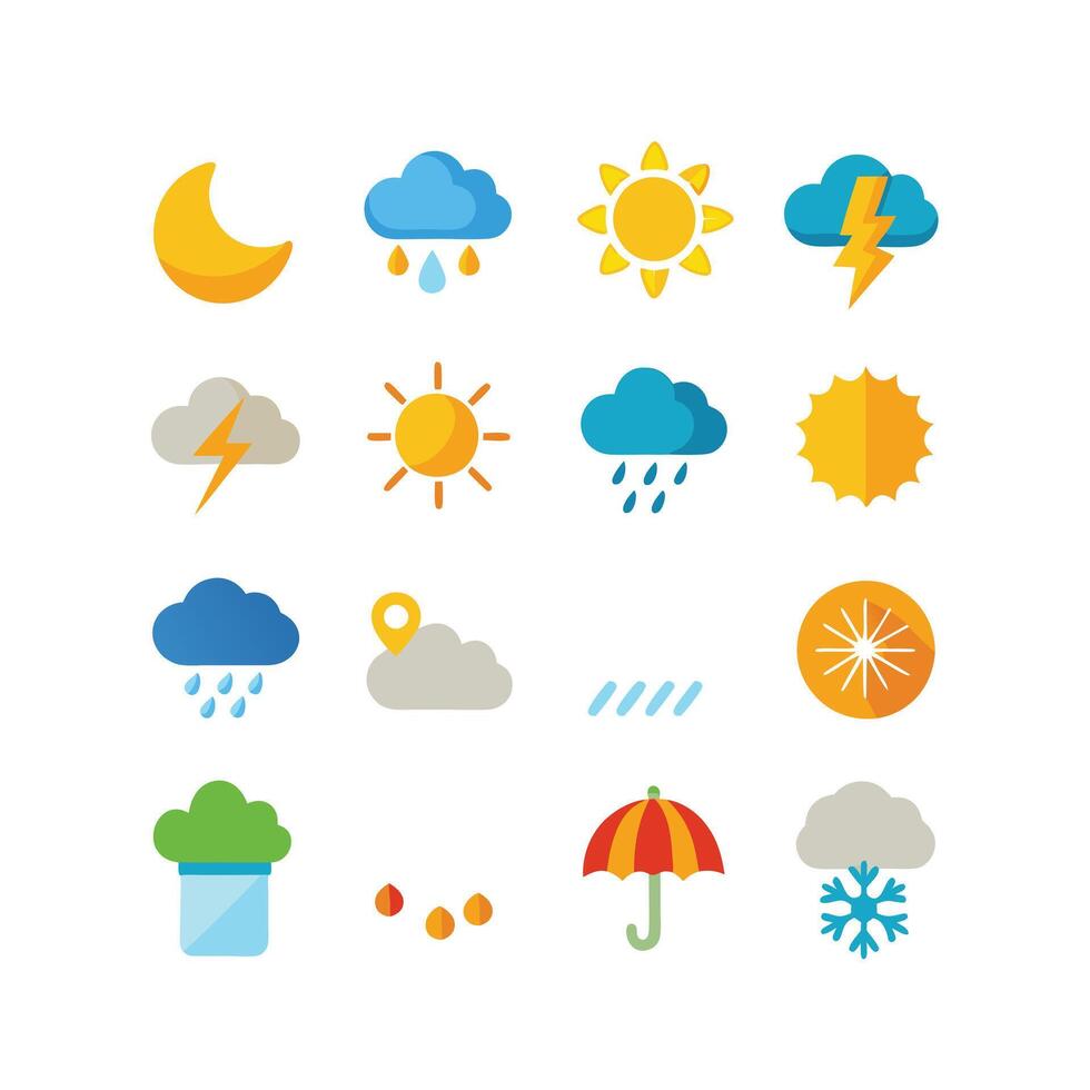 Weather Icon Set Collection for Websites and Mobile Applications vector