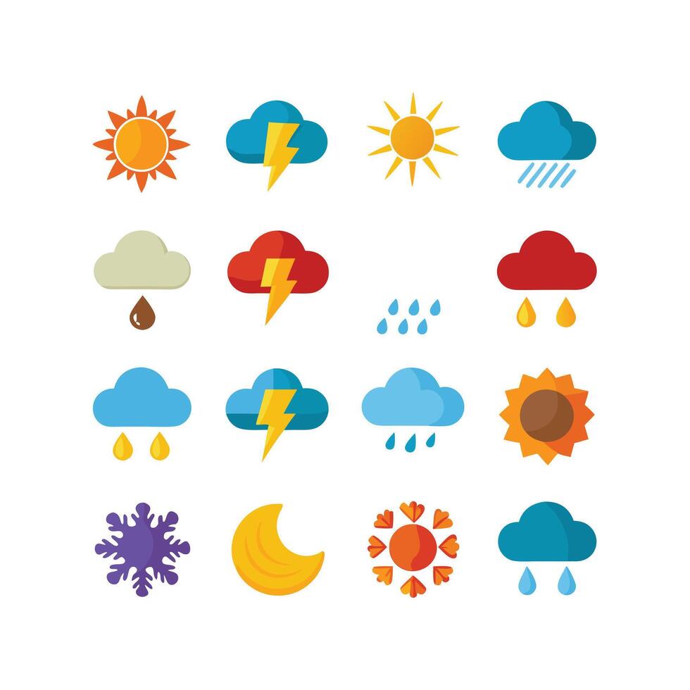 Weather Icon Set Collection for Websites and Mobile Applications vector