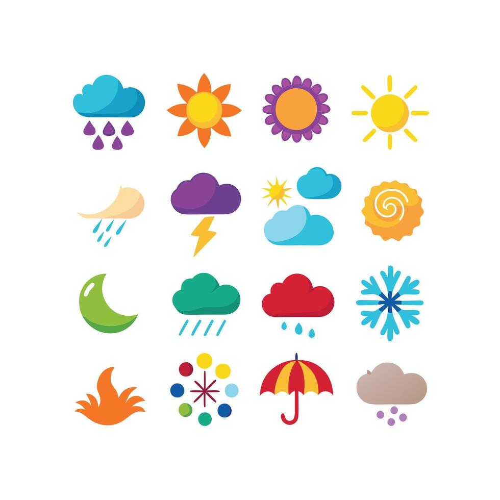 Weather Icon Set Collection for Websites and Mobile Applications vector