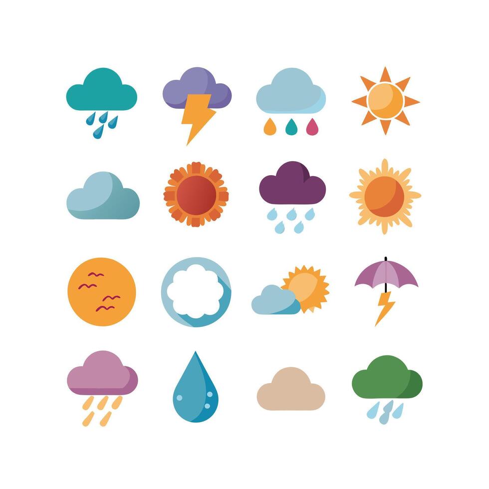 Weather Icon Set Collection for Websites and Mobile Applications vector