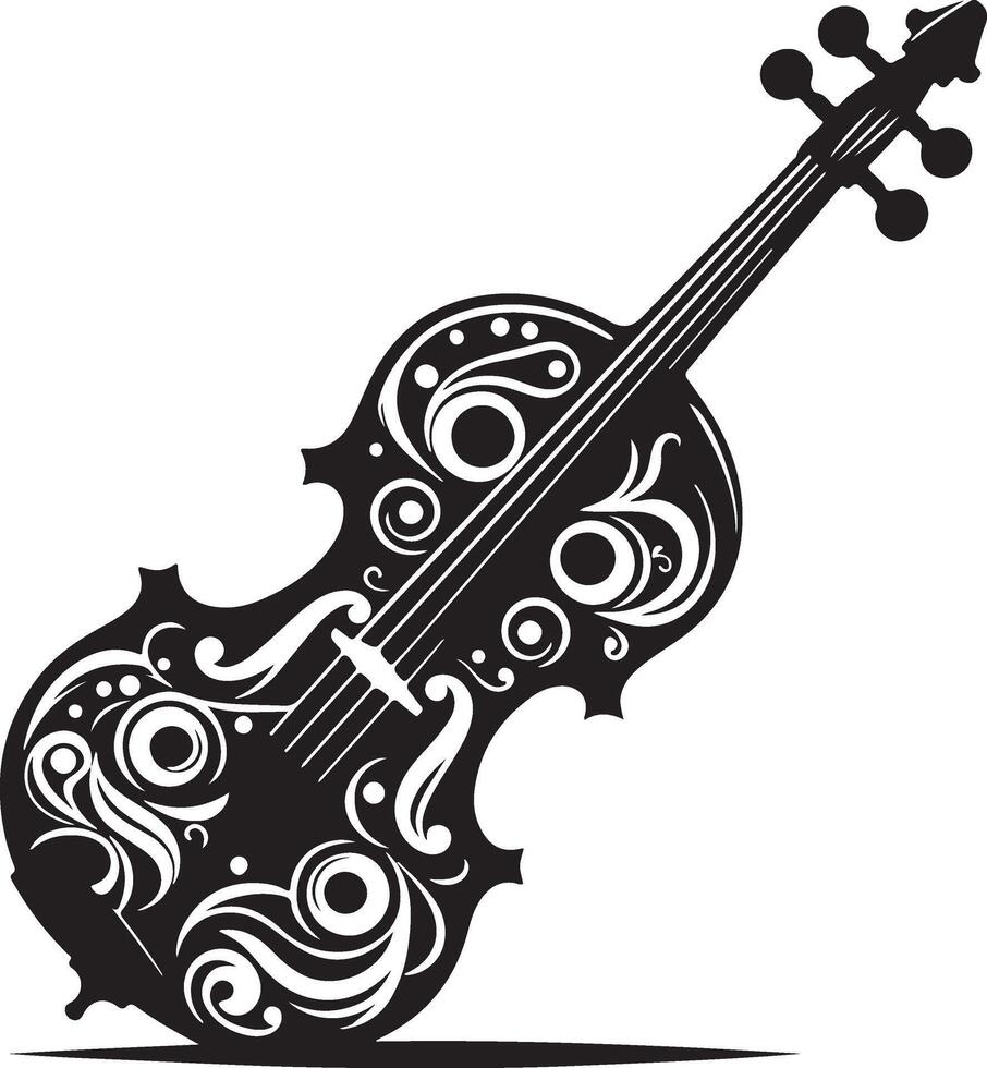Electric instrument a black silhouette design vector