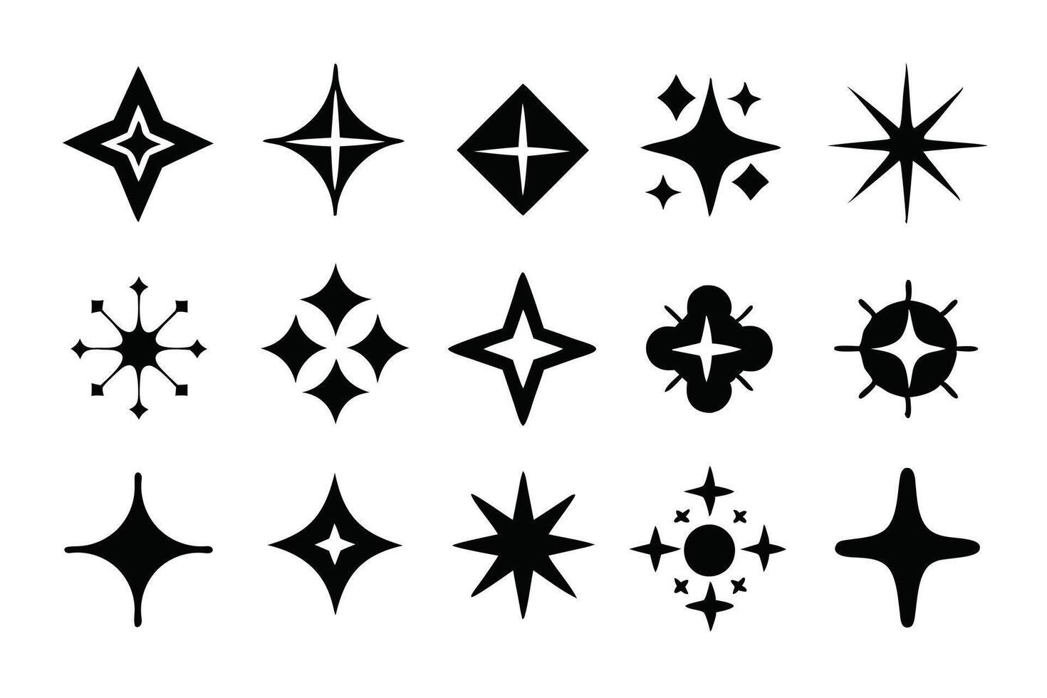 Star and shine icons stock illustration. vector