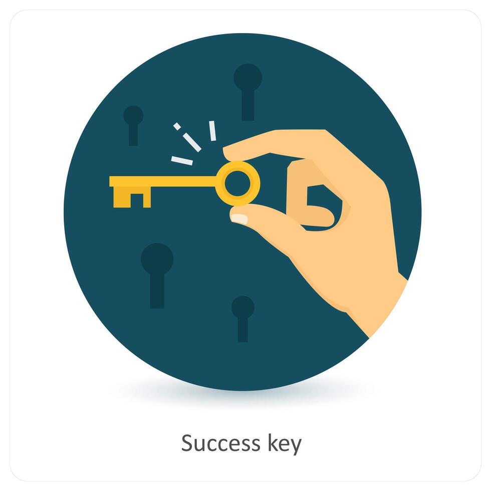 Success Key and strategy icon concept vector