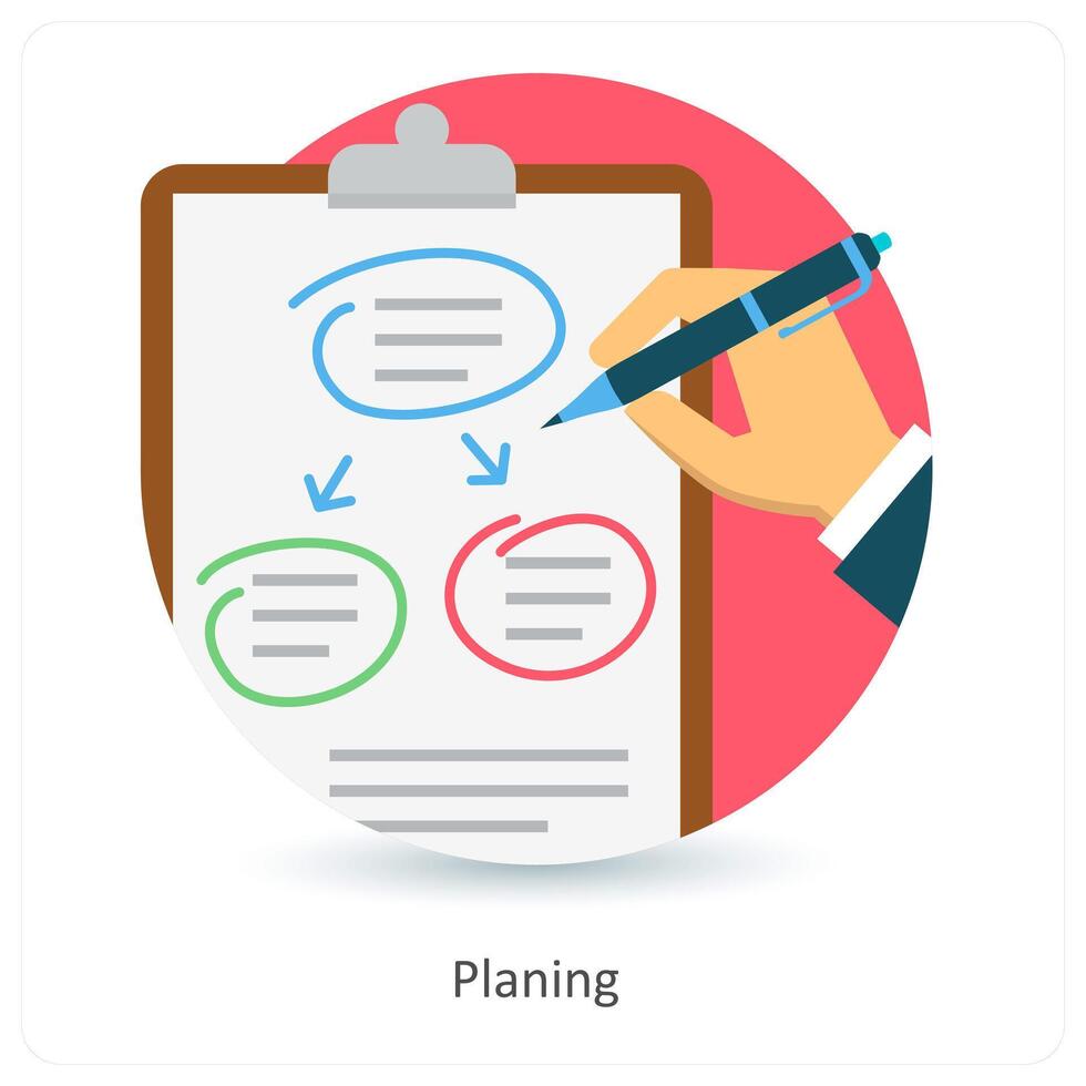 Planning and projecting icon concept vector