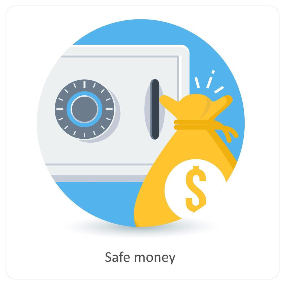 Safe Money and safe icon concept vector