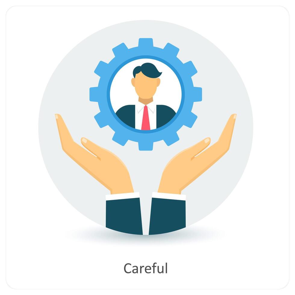 Careful and mindful icon concept vector