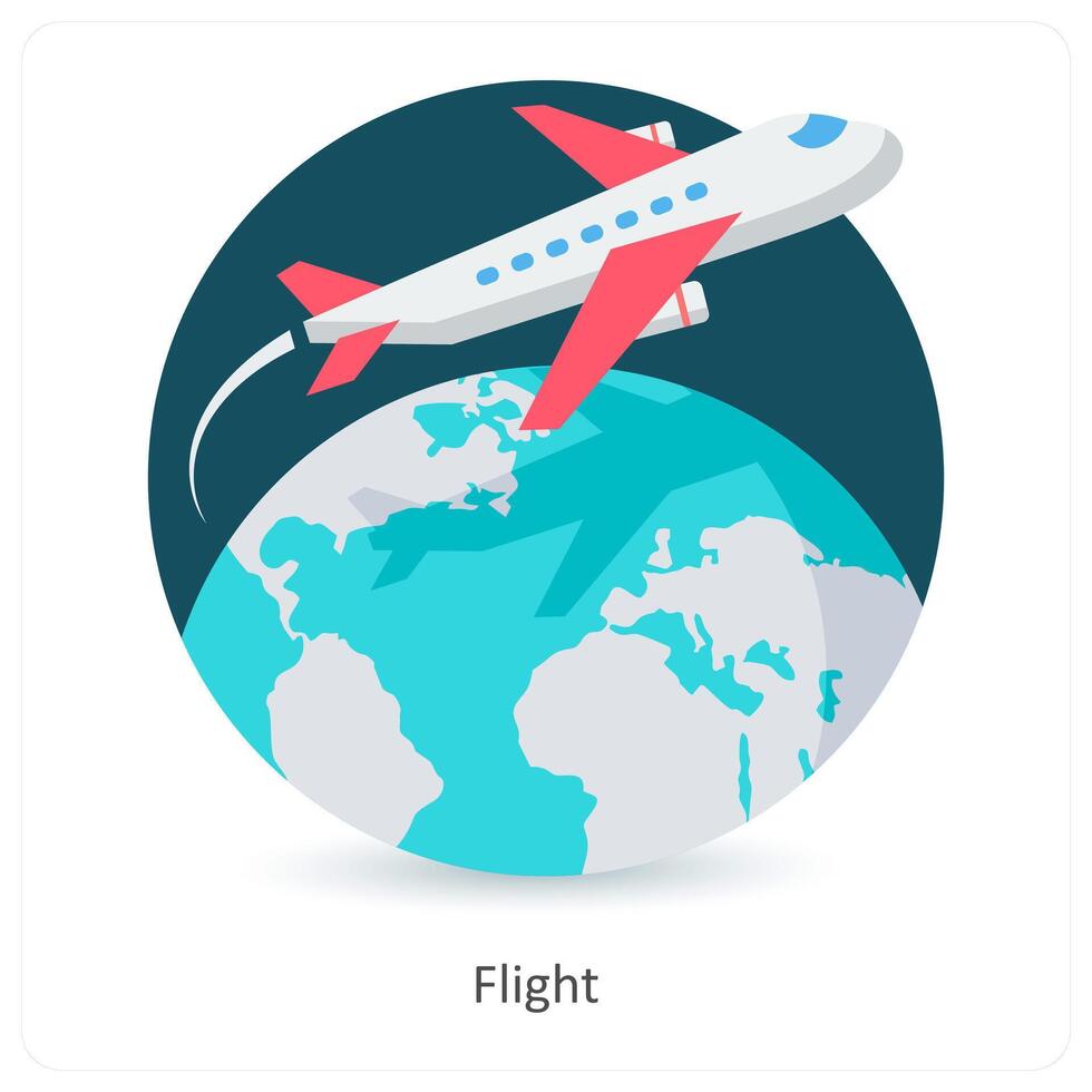 Flight and business tour icon concept vector