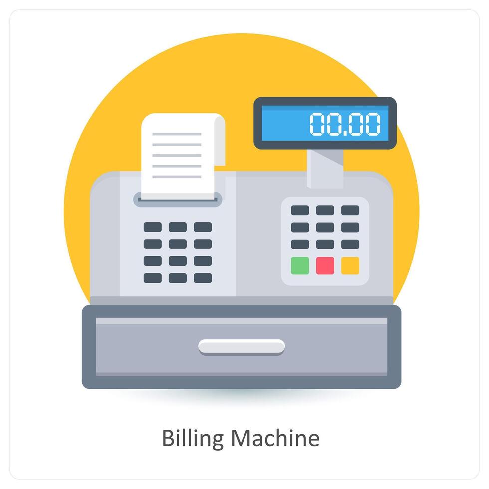 Billing Machine and retail icon concept vector