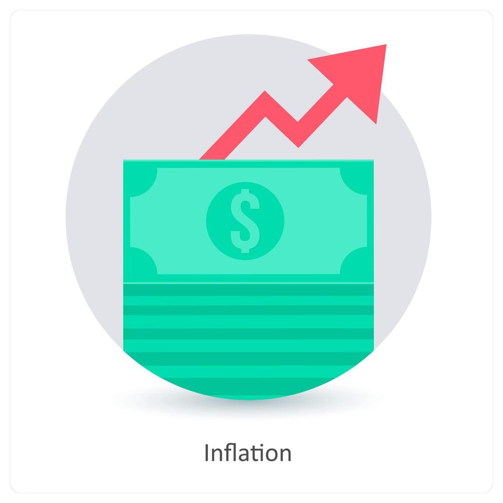 Inflation and money icon concept vector