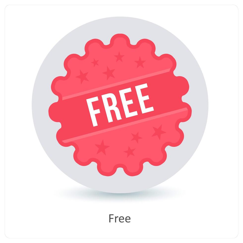 Free and deal icon concept vector