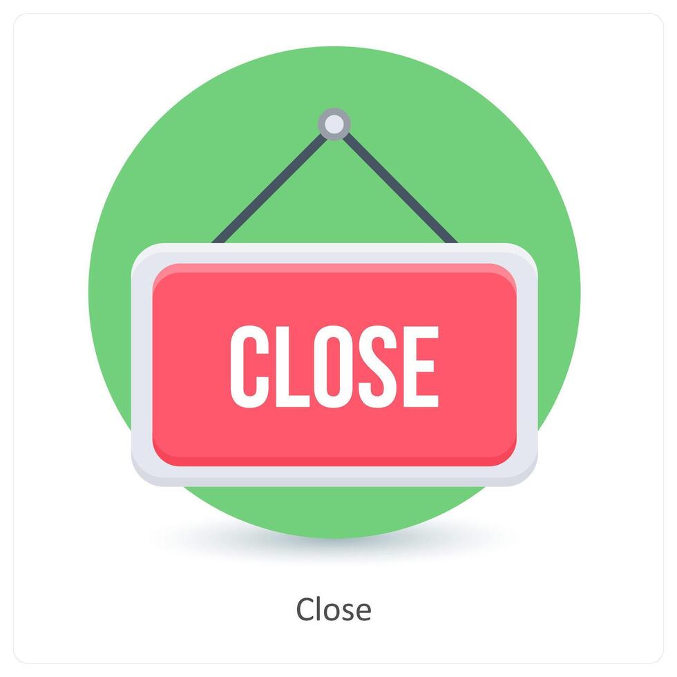 Close and label icon concept vector