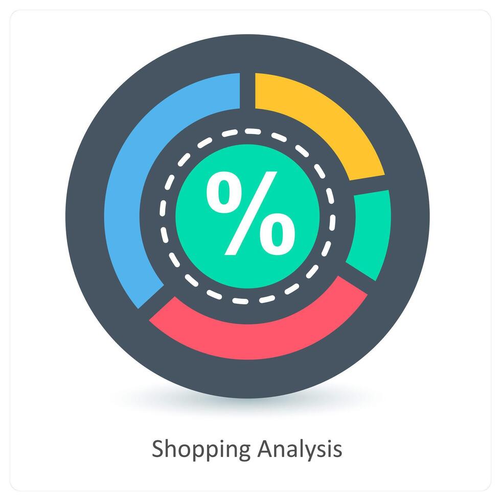 Shopping Analysis and cart icon concept vector