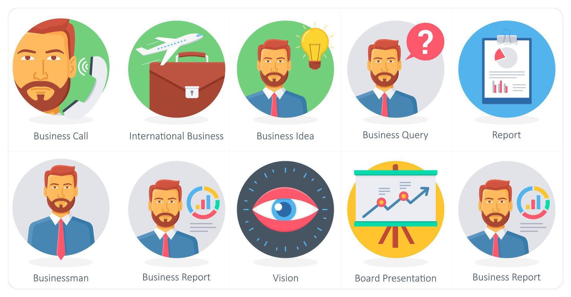A set of 10 Business icons as business call, international business, business idea vector