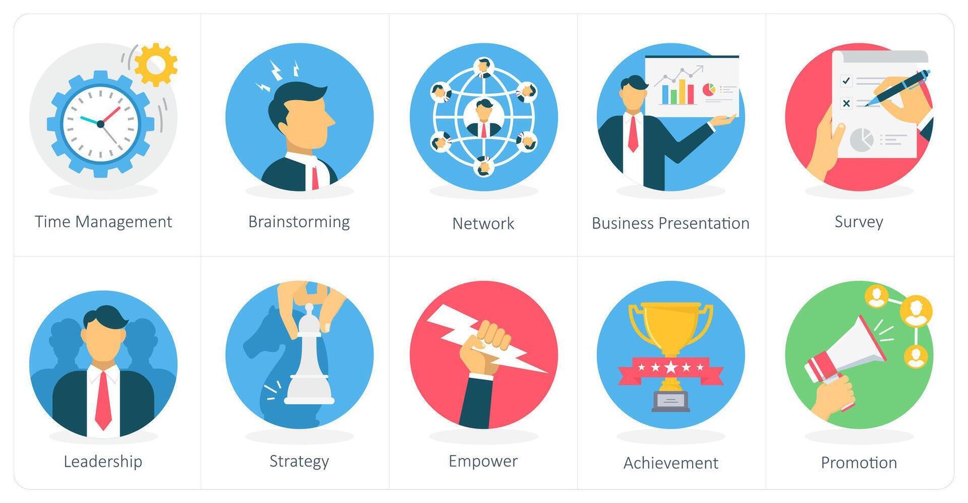 A set of 10 Business icons as business idea, business query, businessman vector