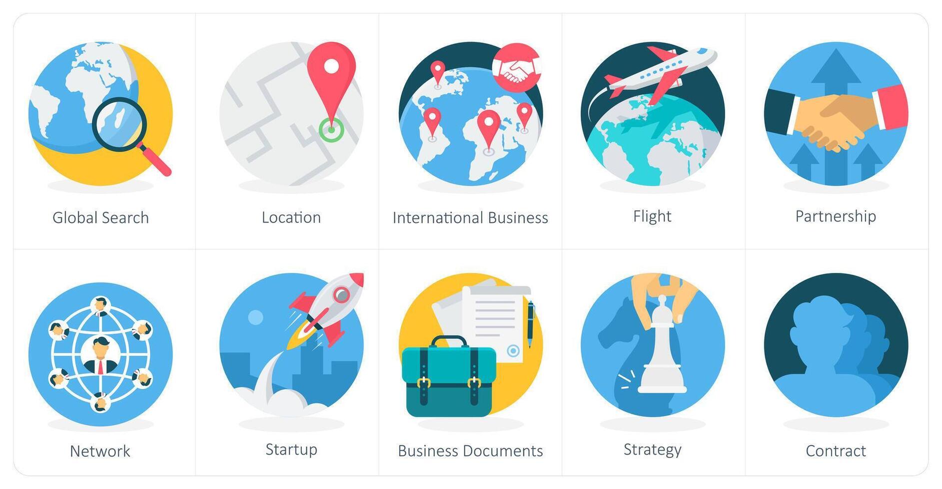 A set of 10 Business icons as trophy, shield, medal vector