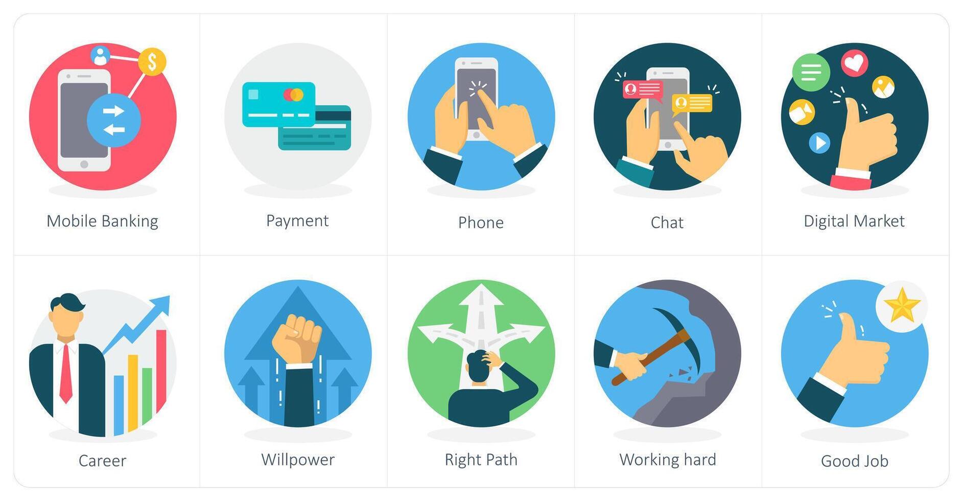A set of 10 Business icons as passport, flight, international flight vector