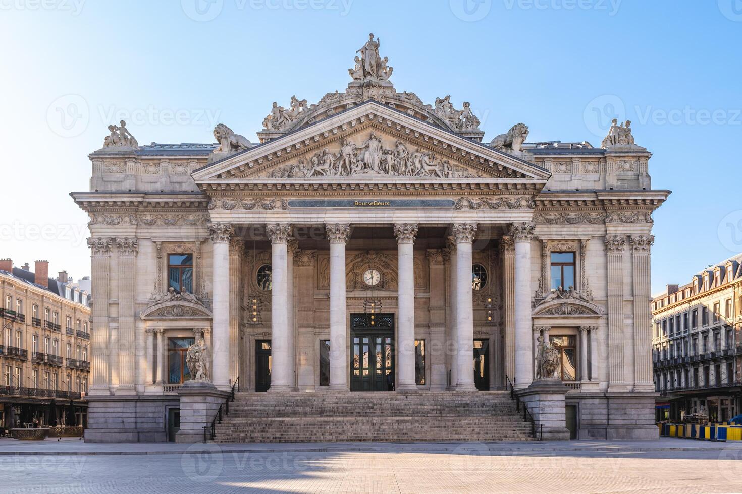 The former Brussels Stock Exchange building, usually shortened to Bourse or Beurs, in Brussels, Belgium photo