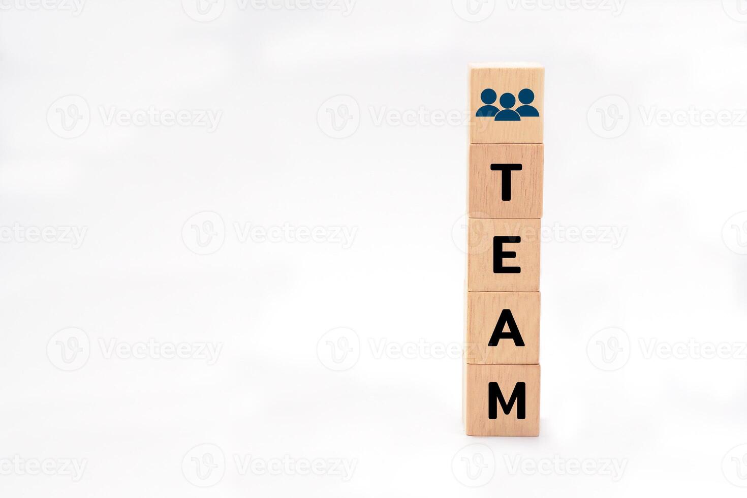Wooden block with text. Teamwork, team management, work in cooperation and business process concept. photo