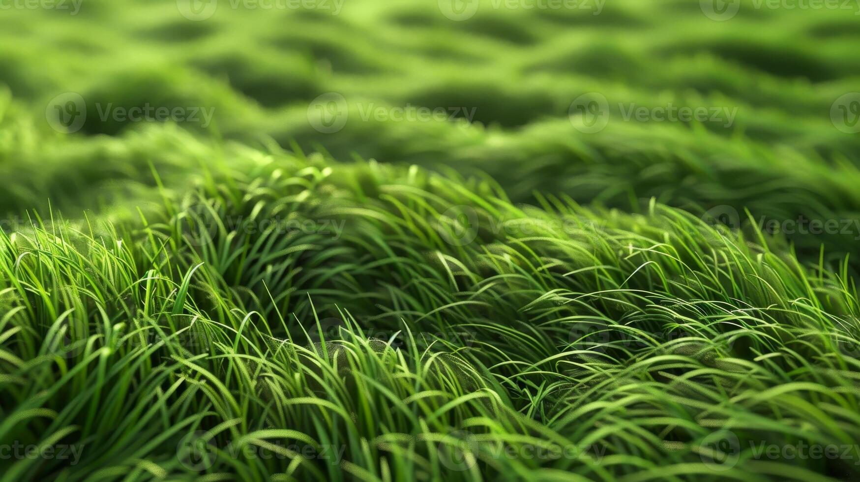 A field of green grass with a fuzzy texture photo