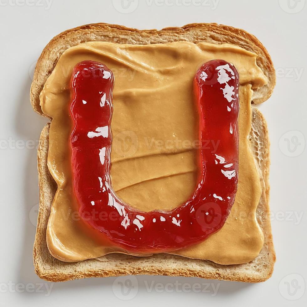Peanut Butter and Jelly Typeface, Letter U photo