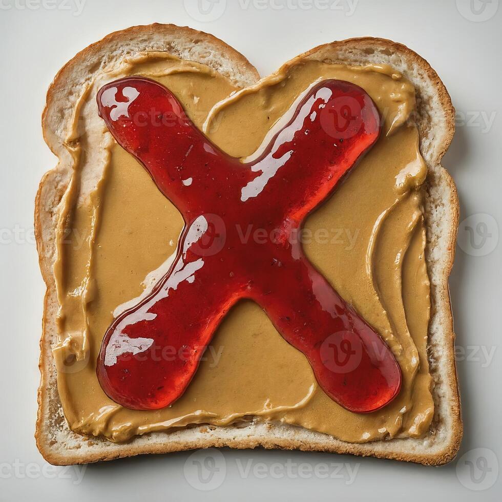 Peanut Butter and Jelly Typeface, Letter X photo