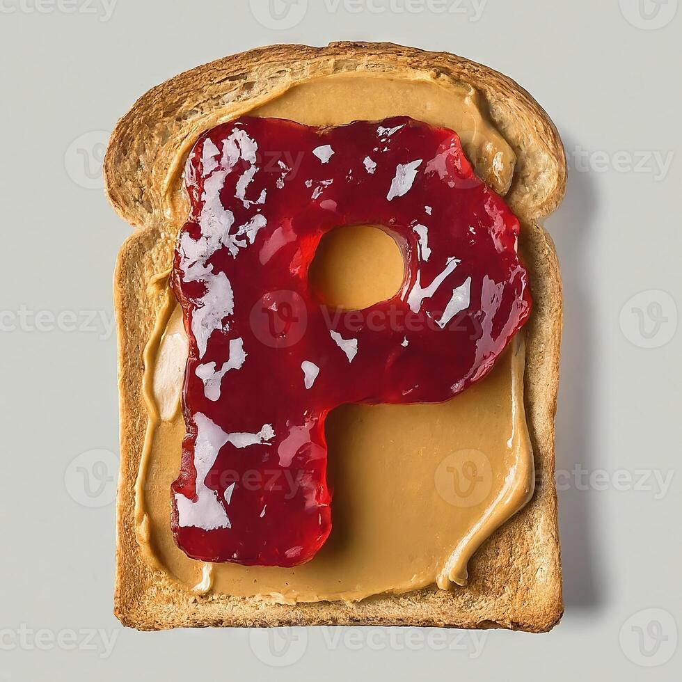 Peanut Butter and Jelly Typeface, Letter P photo