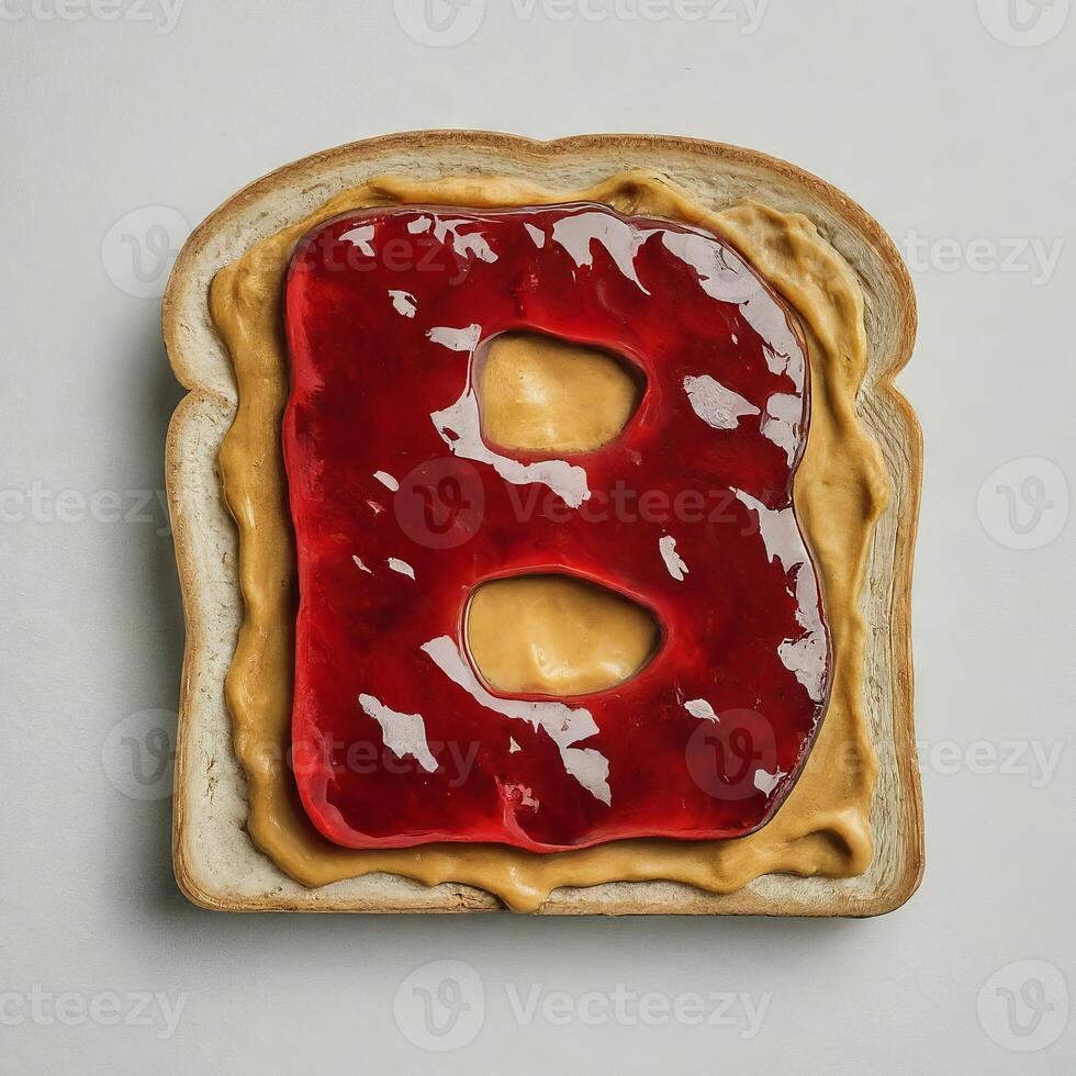 Peanut Butter and Jelly Typeface, Letter B photo