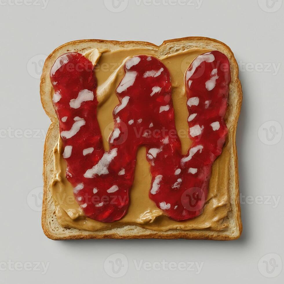 Peanut Butter and Jelly Typeface, Letter W photo