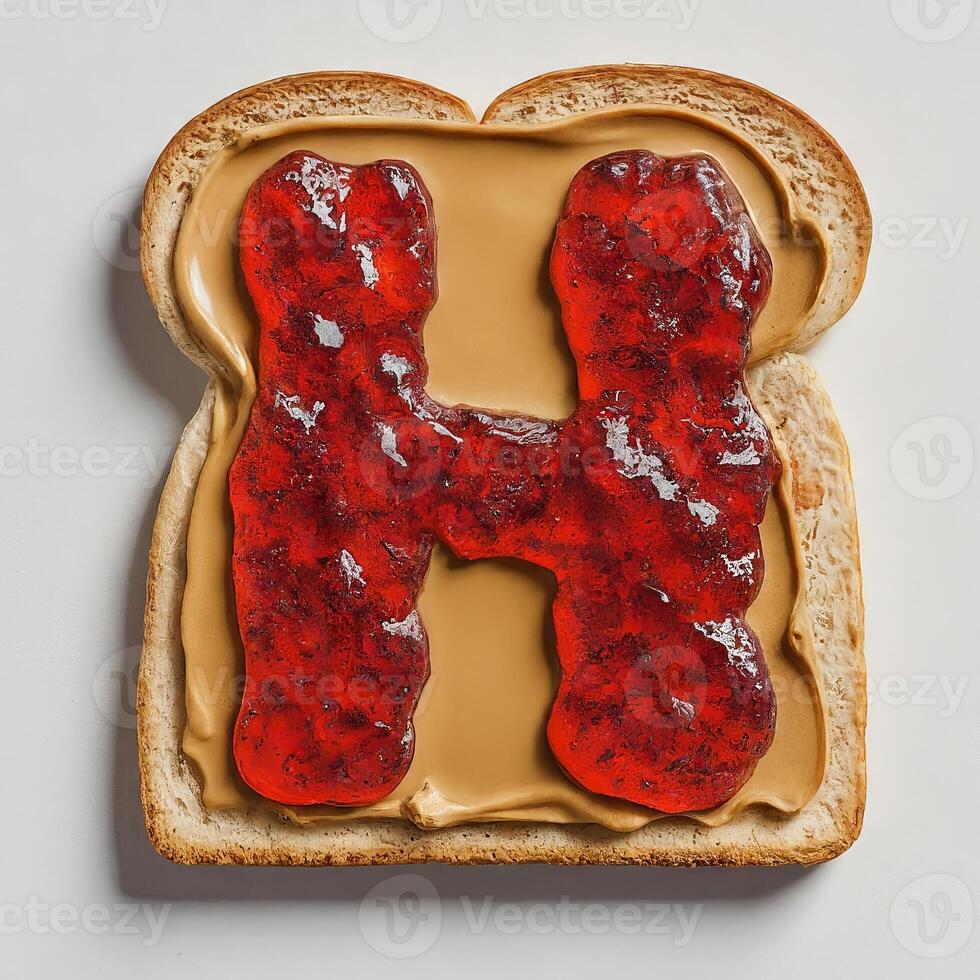 Peanut Butter and Jelly Typeface, Letter H photo