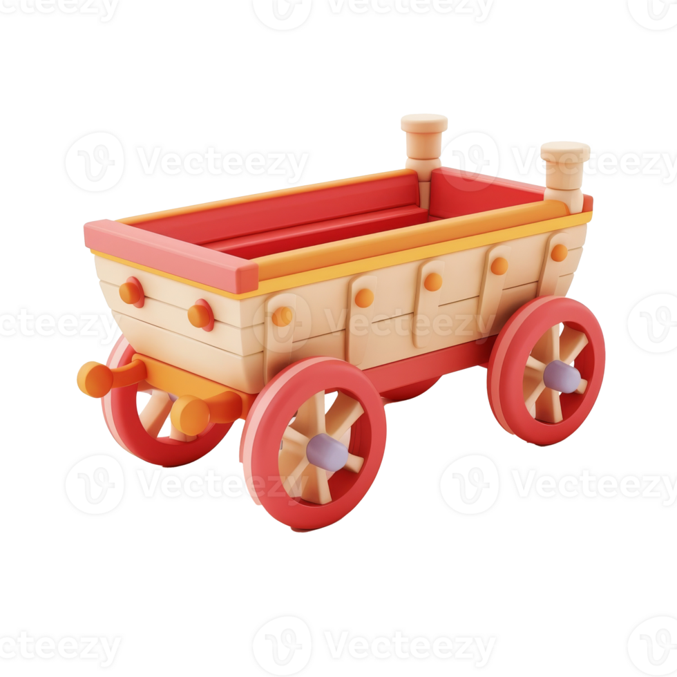 A cute cartoon wagon. png